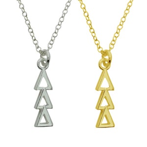 Collar con colgante de solapa de la hermandad griega Tri Delta Delta Delta con dije de gota