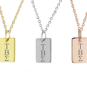 Tau Beta Sigma Sorority Necklace, Sorority Mini Bar Jewelry Necklace, Sorority Gift Idea, Sorority Little Big Gift Idea