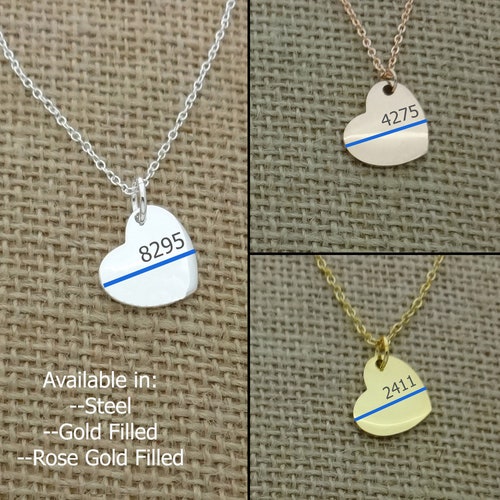 Thin Blue Line Necklace Police Wife 