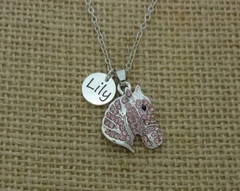 Pferd Halskette, Kind Mädchen Halskette, personalisierte Pferd Kind Halskette, Custom Mädchen Pferde Schmuck, Little Girl Schmuck
