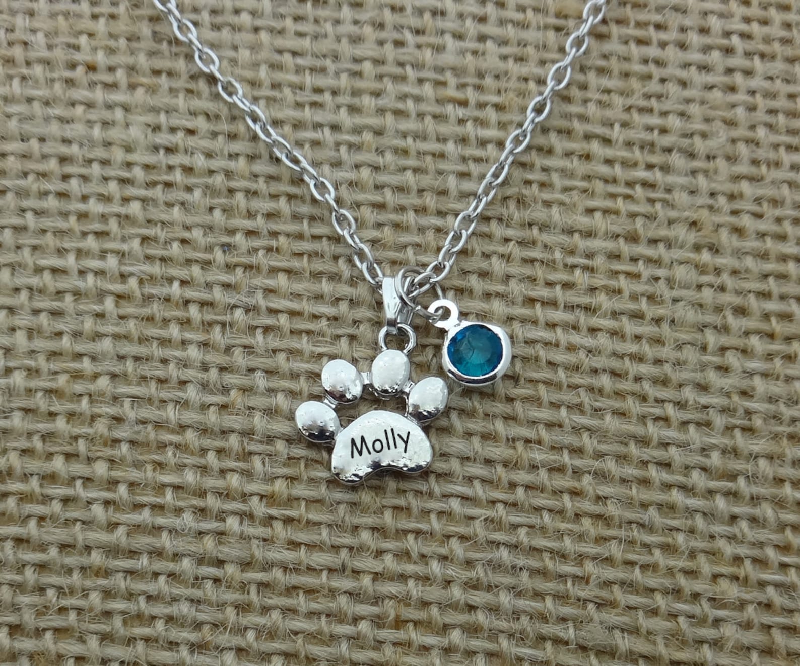 Dog Name Necklace Cat Paw Personalized Dog Paw Necklace Etsy