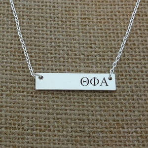 Theta Phi Alpha Sorority Bar Necklace, Sorority Jewelry Necklace, Sorority Gift Idea, Sorority Little Big Gift Idea