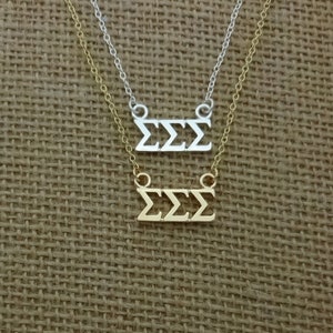 Tri Sigma Sigma Sigma Greek Sorority Lavalier Floating Necklace Lavalier Necklace Drop