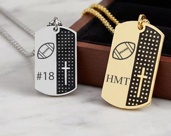 Football Necklace, Football Jewelry, Boy Men Football Sport Necklace, Football Team Gift, Personalized Football