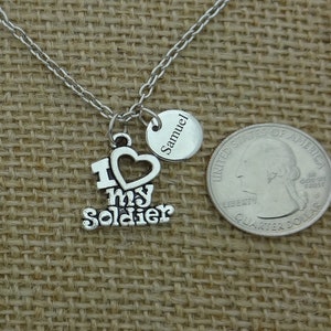I Love My Soldier Necklace, Personalized Soldier Necklace, Military Necklace, Army Wife Necklace, Soldier Necklace Jewelry,
