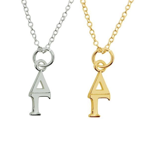 Delta Gamma Greek Sorority Lavalier Pendant Drop Charm Chain Necklace