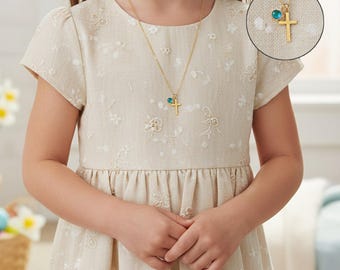 Baptism Necklace Gift for Girls, Religious Jewelry Kids, Confirmation Gift, Cross Necklace, Confirmation Jewelry, First Communion Jewelry