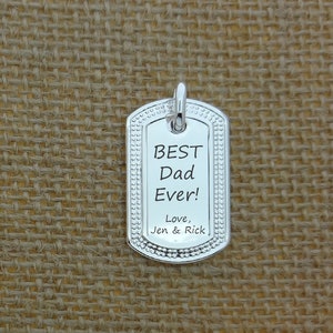 Father's Day Dog Tag, Mens Dog Tag Necklace, Custom Daddy Jewelry, Father's Day Jewelry Necklace, Best Dad Ever Necklace