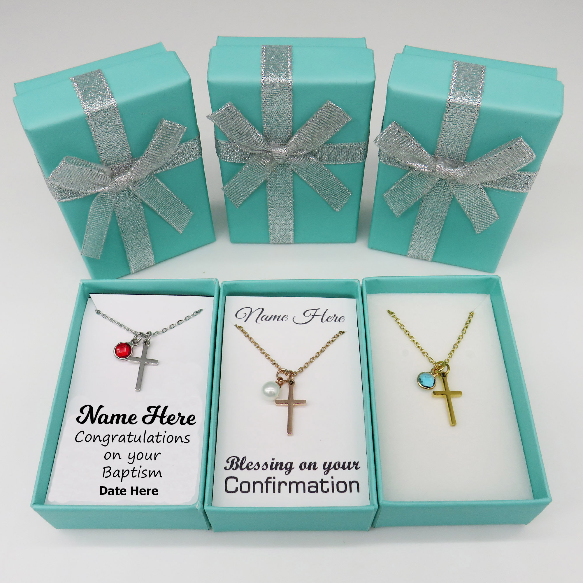 KUIYAI Collana Prima Comunione Con Sacchetto In Velluto - Gioiello Regalo Per Cresima E Donne, Rame Ipoallergenico