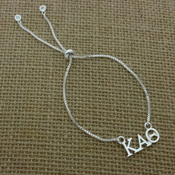 Kappa Alpha Theta Sorority Bracelet, Theta, KAT, KAΘ Sorority Adjustable Bracelet, Big and Little Sorority Gift, Rush Week