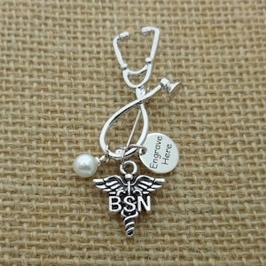 BSN Bachelor of Science Pin, Personalized BSN Bachelor of Science Pin,  Nurse Pinning Ceremony, Nursing Student Pin, Graduation Gifts