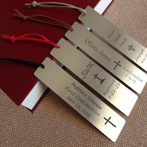 First Communion Gift, Baptism Gift, Personalized Bookmarks, Confirmation gift, Custom Bookmark, Keepsake Date, gift with bible, Hot Seller