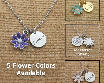 Halsband för blomsterflicka, personligt halsband för prästkragar, halsband för barnflickablomma, halsband för små flickasmycken, vill du vara min blomsterflicka-present