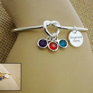 Nana Bracelet Jewelry, Grandma Birthstone Bangle Jewelry, Abuela Bracelet Jewelry, Mum Bracelet Jewelry, Grandma Gift Nana Gift, Abuela Gift