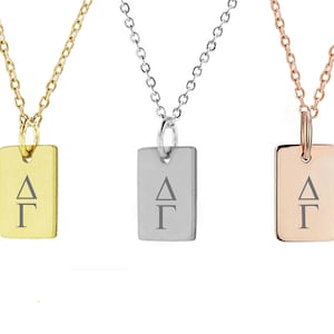 Delta Gamma Sorority Necklace, Sorority Mini Bar Jewelry Necklace, Sorority Gift Idea, Sorority Little Big Gift Idea