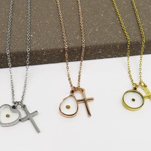 Mustard Seed Necklace with Cross, Mustard Seed Jewelry with Cross, Christian Faith Necklace, Inspirational Jewelry, Encouragement Gift