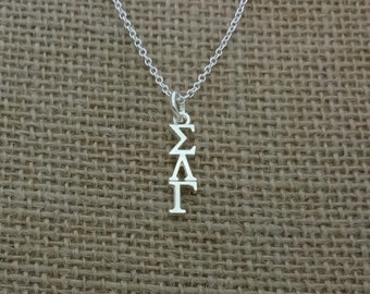 Sigma Lambda Gamma Hermandad de mujeres griegas Lavalier colgante gota encanto cadena collar