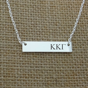 Kappa Kappa Gamma Sorority Bar-ketting, vrouwenclub sieraden ketting, vrouwenclub cadeau-idee, vrouwenclub kleine grote cadeau-idee