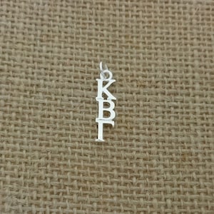Kappa Beta Gamma Greek Sorority Lavalier Colgante Drop Charm Chain Necklace