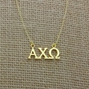 Alpha Chi Omega Greek Sorority Lavalier Floating Necklace Lavalier Necklace Drop