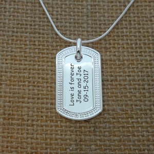 Personalized Mens Dog Tag Military Necklace, Custom Navy Necklace, Custom Dog Tag Personalized Dog Tag Necklace, Custom Men Gift