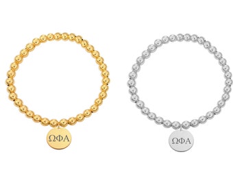 Pulsera Omega Phi Alpha de hermandad, pulsera elástica de hermandad, idea de regalo de hermandad, idea de pequeño gran regalo de hermandad