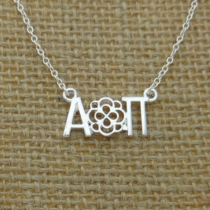 Alpha Omicron Pi Greek Sorority Lavalier Floating Necklace Lavalier Necklace