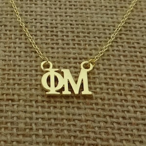 Phi Mu Sorority Lavalier Floating Necklace Sorority Drop Lavalier Necklace