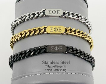Sigma Phi Epsilon Signet Bracelet, Fraternity Signet Bracelet, Sigma Phi Epsilon Fraternity Gift, SigEp Bracelet, Fraternity Jewelry, ΣΦΕ