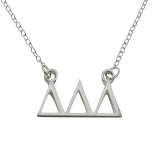 Tri Delta Delta Delta Greek Sorority Lavalier Floating Necklace Lavalier Necklace SILVER PLATED