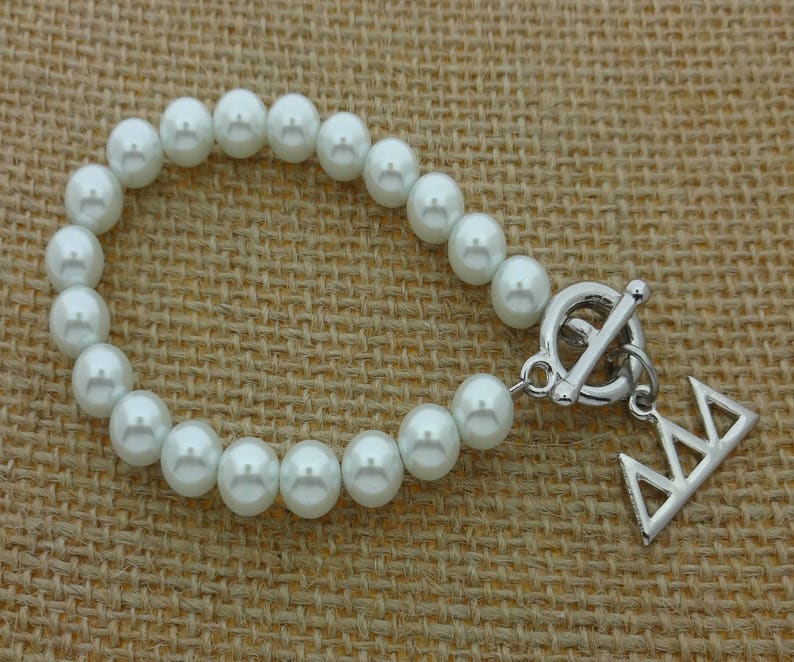 Tri Delta Sorority Ring - Sterling Silver Skinny Band With Black Enamel Letters (Delta Delta Delta) - View #7