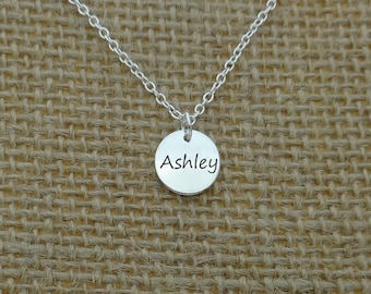 Child Girl Necklace, Personalized Kid Necklace, Daughter Necklace, Custom Girl Jewelry, Little Girl Jewelry, Dainty Necklace, Disc Necklace