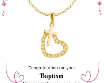 Baptism Gift for Girls, Baptism Jewelry Kids, Baptized Gift, Cross Name Date Necklace, Baptism Necklace, Baptized Jewelry Necklace