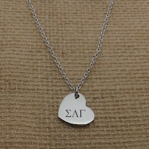 Sigma Lambda Gamma Sorority Heart Necklace, Sorority Jewelry Necklace, Sorority Gift Idea, Sorority Little Big Gift Idea