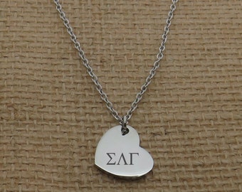 SIGMA Lambda Sorority Herz Halskette, Sorority Schmuck Halskette, Sorority Geschenkidee, Sorority Little Big Geschenkidee