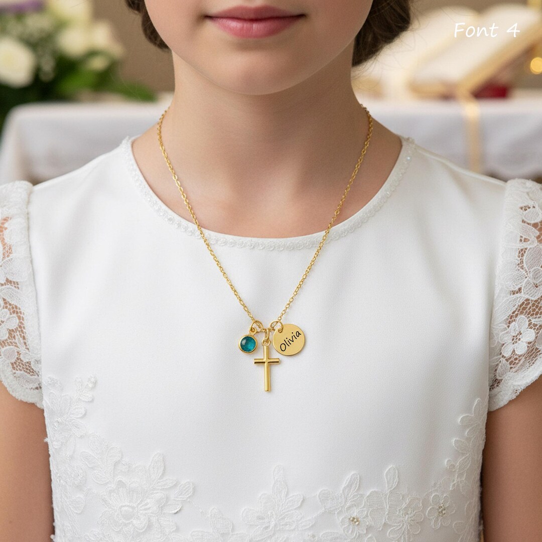 Bracelet Croix Chrétienne En Pierre Naturelle – Idéal Pour Baptême, Communion Et Anniversaire !