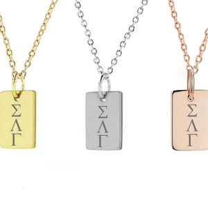 Sigma Lambda Gamma Sorority Necklace, Sorority Mini Bar Jewelry Necklace, Sorority Gift Idea, Sorority Little Big Gift Idea