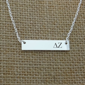 Delta Zeta Sorority Bar Halskette, Sorority Schmuck Halskette, Sorority Geschenkidee, Sorority Little Big Geschenkidee