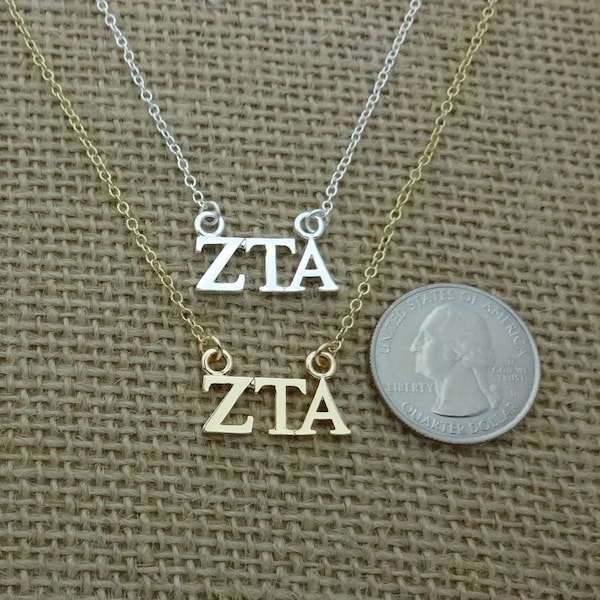 Zeta Tau Alpha Greek Sorority Lavalier Floating Necklace Lavalier Necklace Drop