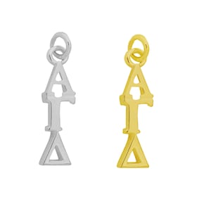 Alpha Gamma Delta Greek Sorority Lavalier Pendant Drop Charm Chain Necklace