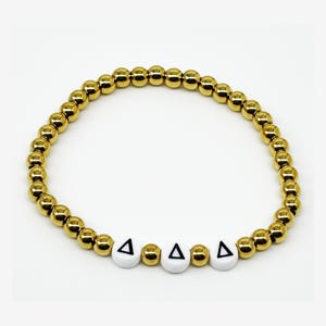 Delta Delta Delta Gestrecktes Perlenarmband, Sorority Griechisches Buchstabenarmband, Sorority Perlenarmbänder, Delta Delta Delta Sorority Geschenke