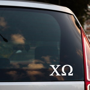 Chi Omega Sorority Car Sticker Decal Letters Only, Laptop Sticker, Rush Week, Chi O, XO, XΩ, Sorority Sticker