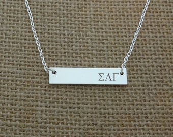 Omega Lambda Sorority Bar Halskette, Sorority Schmuck Halskette, Sorority Geschenkidee, Sorority Little Big Geschenkidee