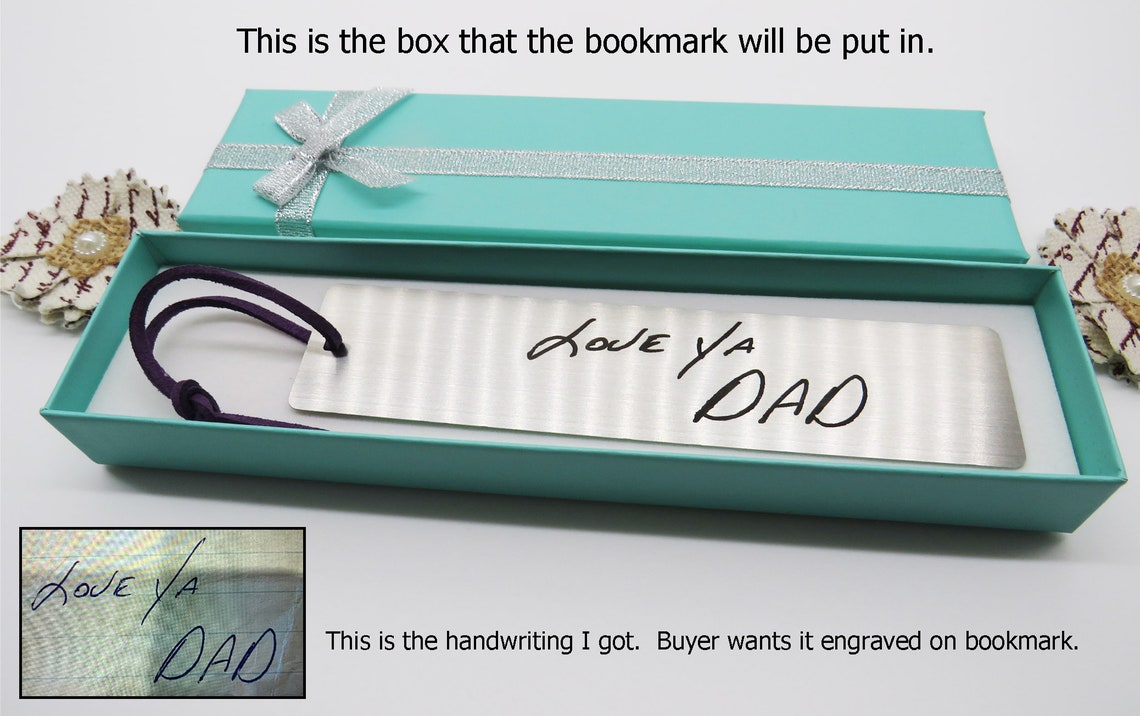 Actual Handwriting Bookmark Handwritten Bookmark Custom Etsy