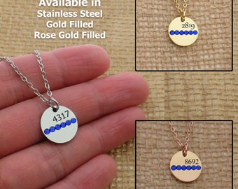 Dünne Blaue Linie Schmuck, Polizei Frau Halskette, Polizist Geschenke, Abzeichen Nummer Halskette, stellvertretende Frau Halskette, Blaue Linie Kristall Halskette