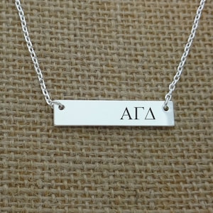 Alpha Gamma Delta Sorority Bar Necklace, Sorority Jewelry Necklace, Sorority Gift Idea, Sorority Little Big Gift Idea