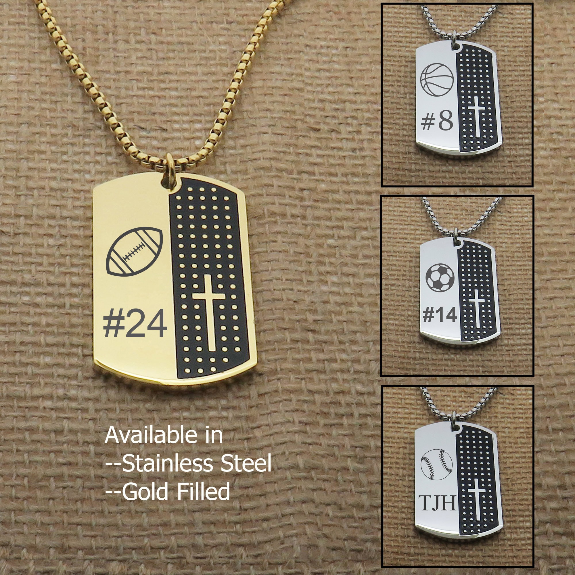 Mens Sports Necklace Etsy UK