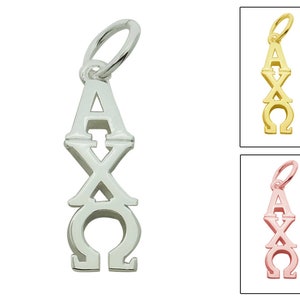 Alpha Chi Omega Hermandad Griega Lavalier Colgante Gota Encanto Cadena Collar Alpha Chi, A Chi O, AXO, ΑΧΩ
