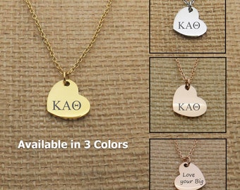 Kappa Alpha Theta Sorority Heart Ketting, Sorority Sieraden Ketting, Sorority Gift Idea, Sorority Little Big Gift Idea