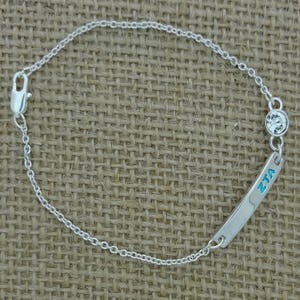 Alpha Sigma Tau Sorority Bracelet - Beaded & Paper Clip Style With Greek Letters